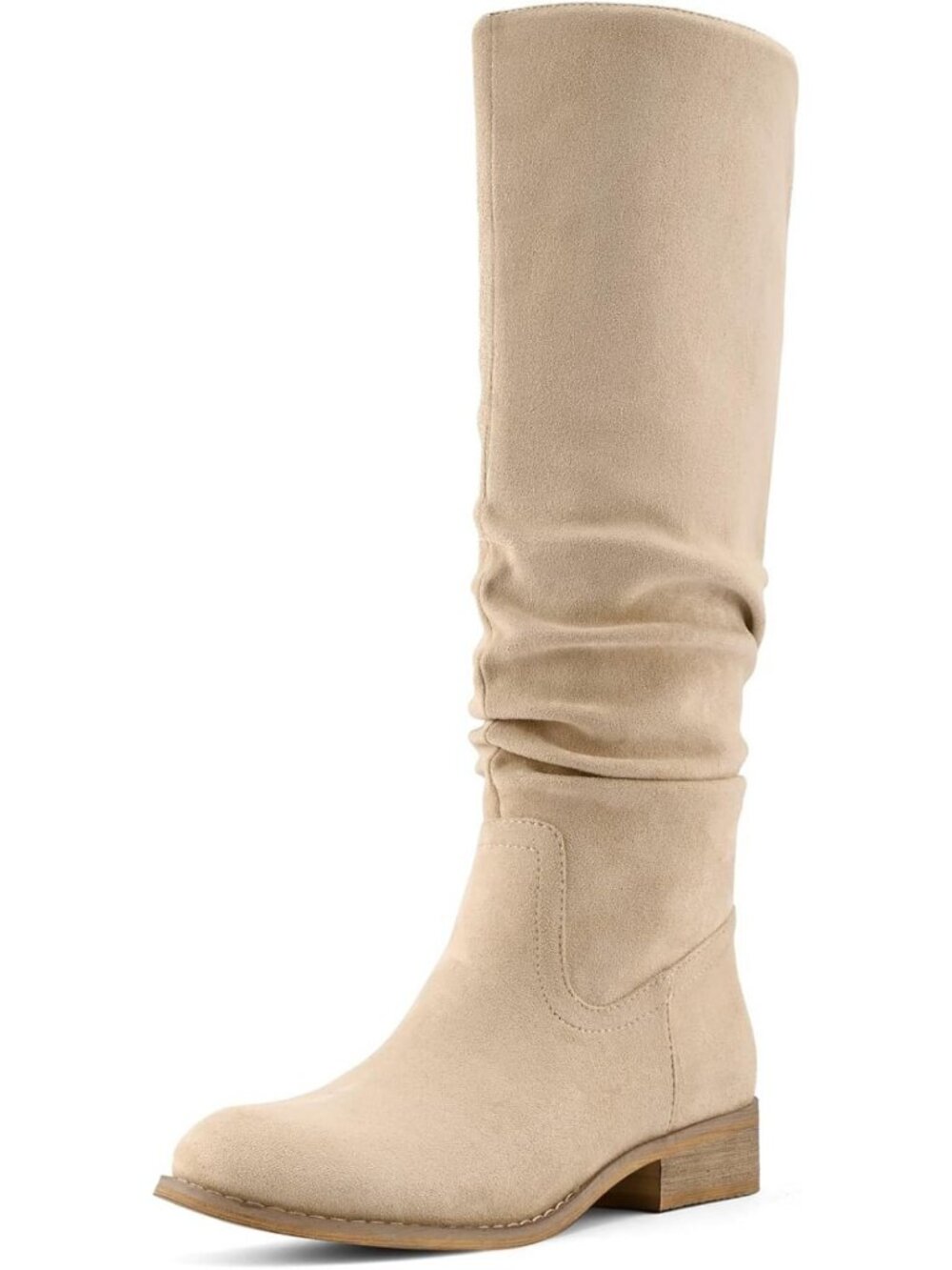 Knee High Slouch Flat Boots for Women - Stylish Low Heel Fashion Footwear